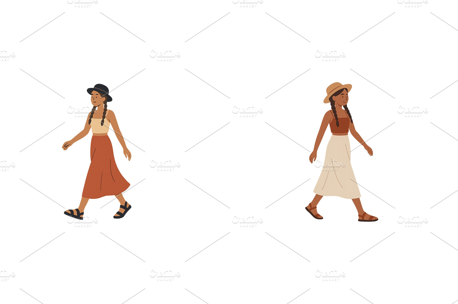 Two young women walking confidently, a Nature Photo by ZinetroN