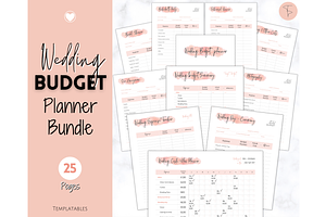 Wedding Budget Planner - Pink BUNDLE