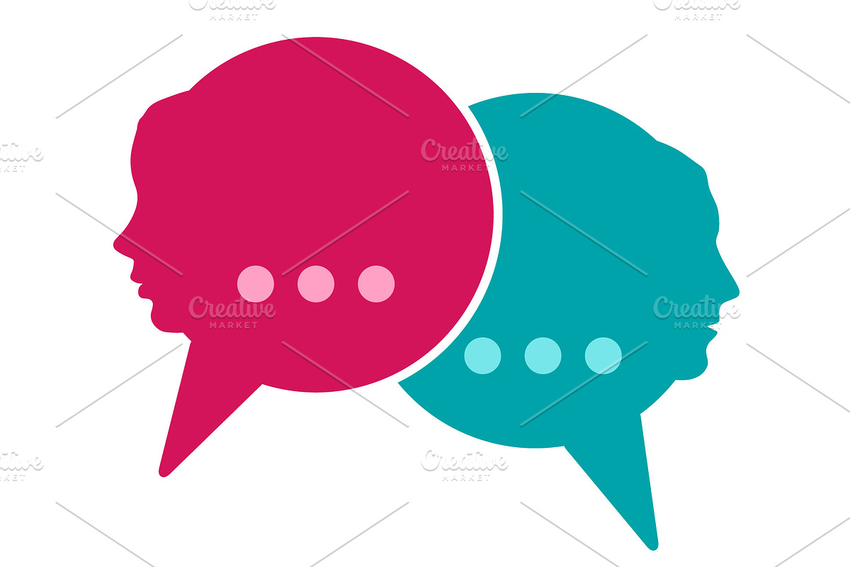 Speech bubbles circles heads, an Object Graphic by LongQuattroArt