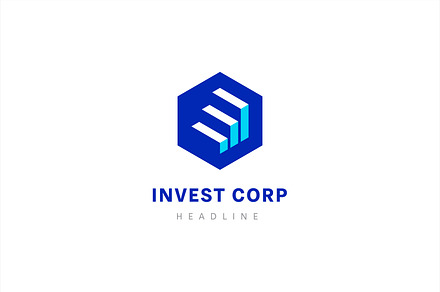 Invest corp logo template.
