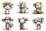 Whimsical Summer mouse Clipart, an Illustration by Craft Nest (Thumbnail 4 of 12)