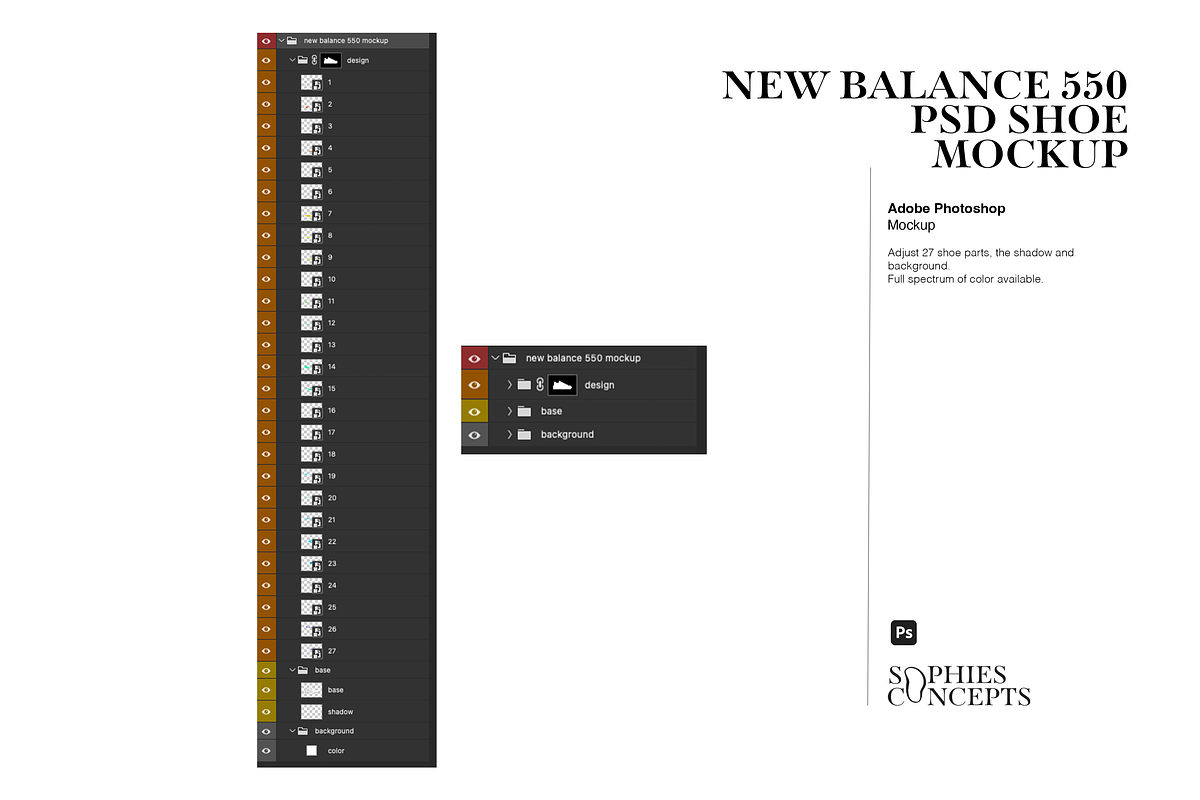 New Balance 550 | Shoe Template PSD, a Product Mockup by sophiesconcepts (Photo 2 of 3)