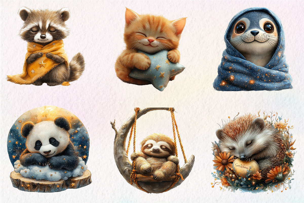 Sweet Dreams Sign,Sleepy Animals, an Illustration by CreationArt (Photo 8 of 9)