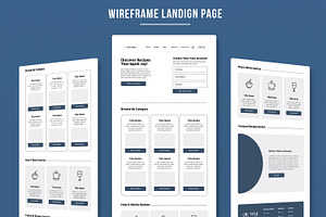 Delicious  Wireframe Landing Page, a Landing Page Template by MightyDesign