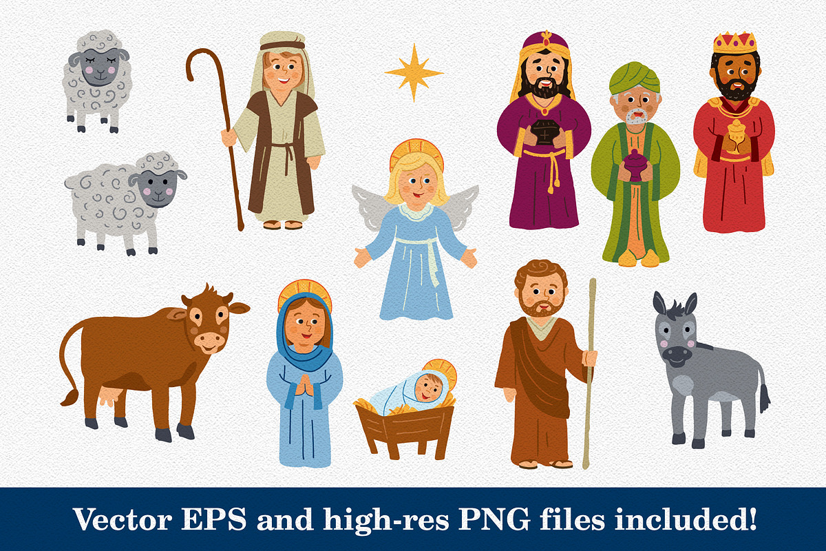 Christmas Nativity Characters Set, a Person Illustration by Scott Hodges (Photo 2 of 4)
