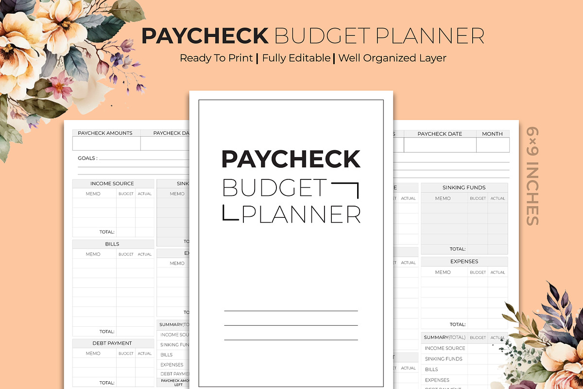 Paycheck Budget Planner Kdp Interior, a Stationery Template by Hurairagraphics (Photo 1 of 4)