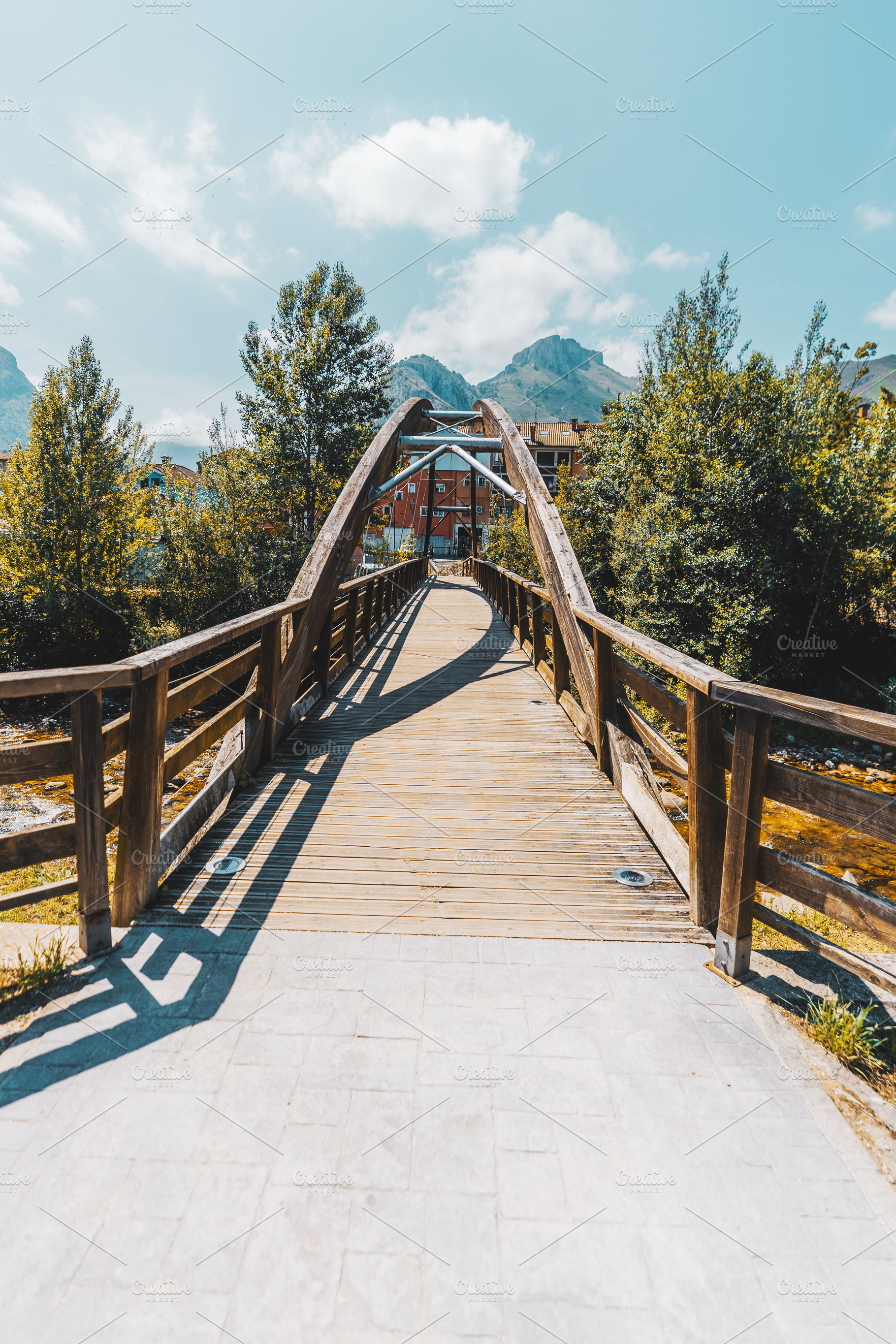 Cabrales wooden bridge view, an Architecture Photo by SkyNext