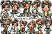 Whimsical Valentine Cue Girl Clipart, an Illustration by Canvas Craft (Thumbnail 1 of 6)