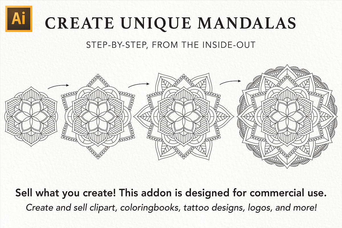 Mandala Creator Pro for Ai CS5+, an Action Add-On by Drifter Studio (Photo 2 of 8)