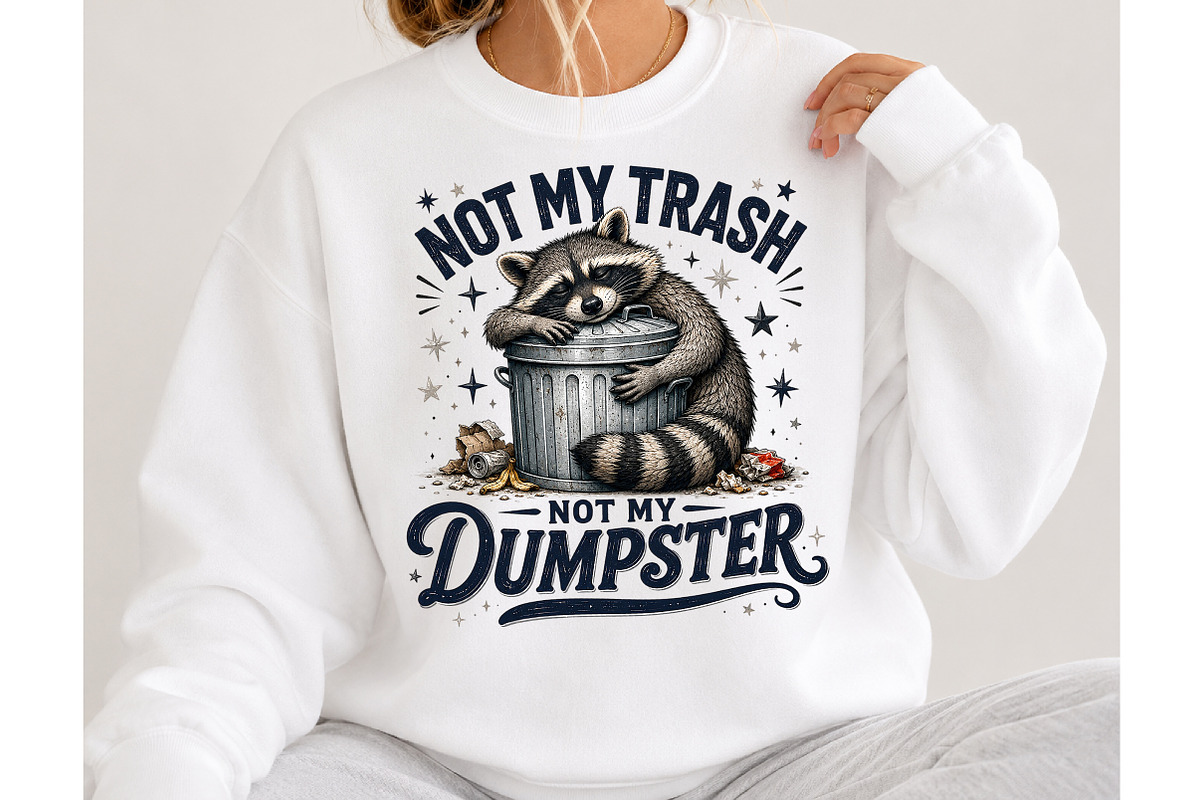 Funny Raccoon PNG 'Not My Trash PNG, an Object Illustration by DreamCafeArt (Photo 2 of 4)