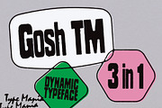 Gosh TM – Soulful Dynamic Typeface, a Sans Serif Font by Type Mania (Thumbnail 1 of 11)