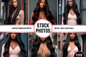 African American Glam Stock Photo