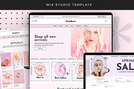 Blush Pink Wix Shop Studio Template, a Wix Template by Template Twist Shop