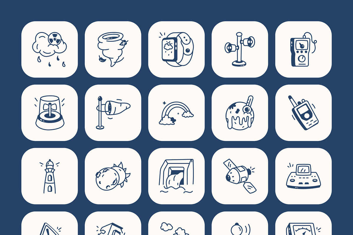 Weather Doodle Art Set, an Outline Icon by Vectors Market (Photo 7 of 8)