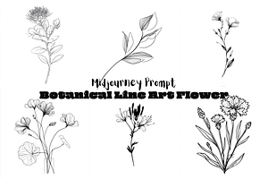 Prompt Botanical Line Art Flower, a Decorative Illustration by Creative design