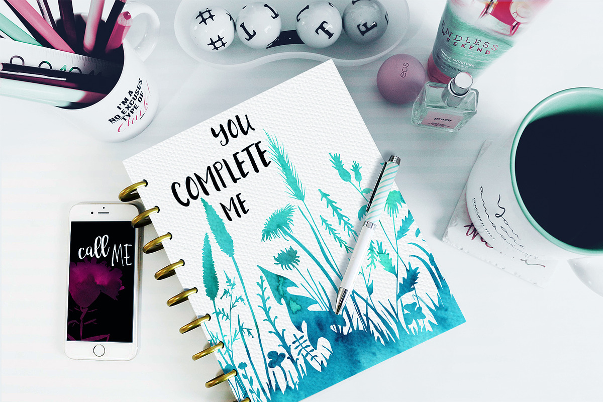 Hand-Inked Floral Pack: 118 elements, a Texture Illustration by Jeanina Vlad (Photo 8 of 9)