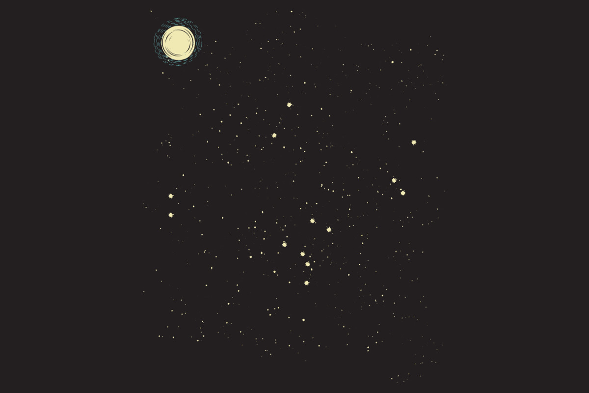 Retro Stars and Moon Background, an Illustration by Ryder Doty (Photo 2 of 2)