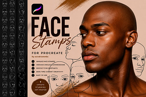 African Men Face Stamp for Procreate