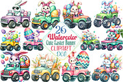 Cute Easter Bunny on Monster Truck, an Illustration by DreamCafeArt (Thumbnail 1 of 5)