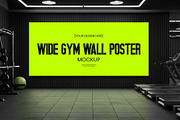 Wide Gym Wall Poster Mockup, an Advertising Mockup by graphypix (Thumbnail 1 of 4)