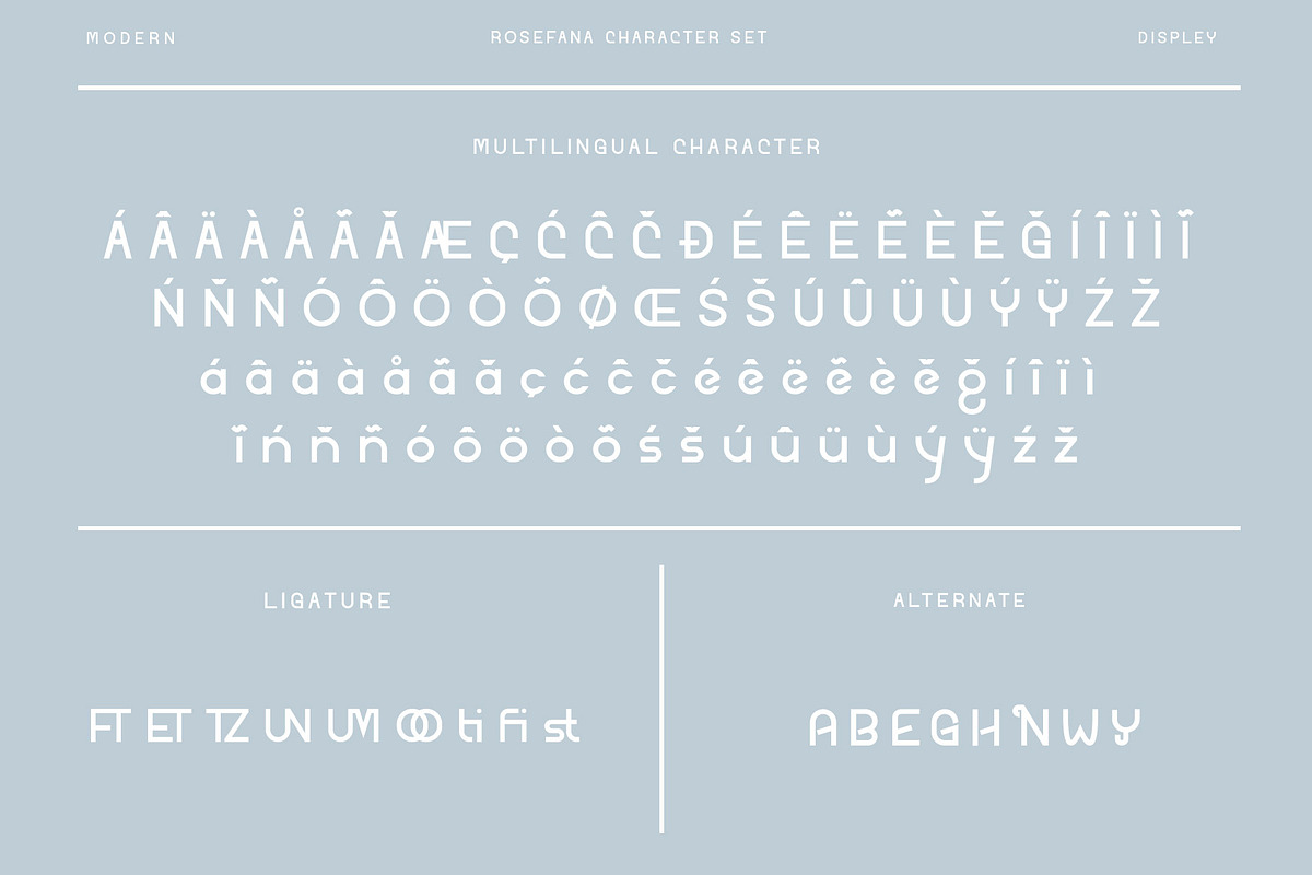 Rosefana - Simple Display Font, a Sans Serif Font by Bilahstudio (Photo 11 of 13)