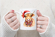 Mooey Christmas Funny png, an Illustration by Watercolor design (Thumbnail 3 of 3)