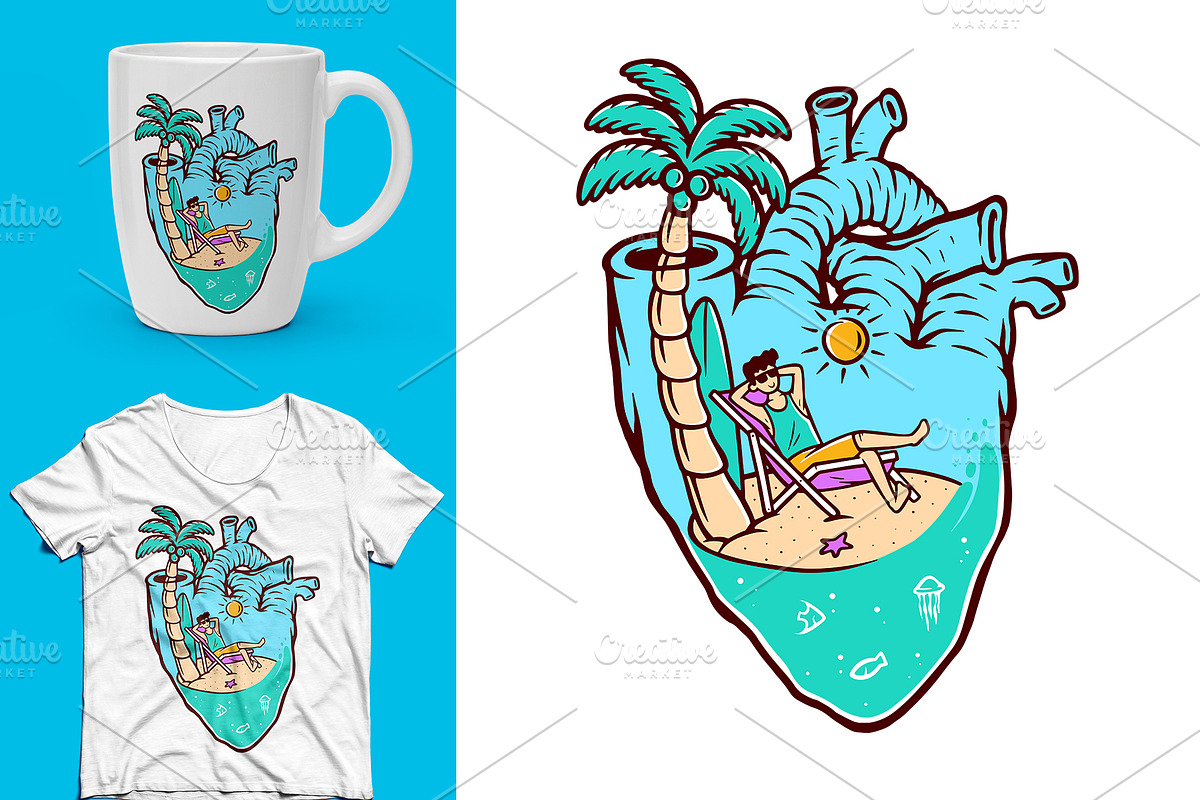 25 in 1 Bundle - Beach & Mountain, a Seasonal Illustration by gunaonedesign (Photo 5 of 21)