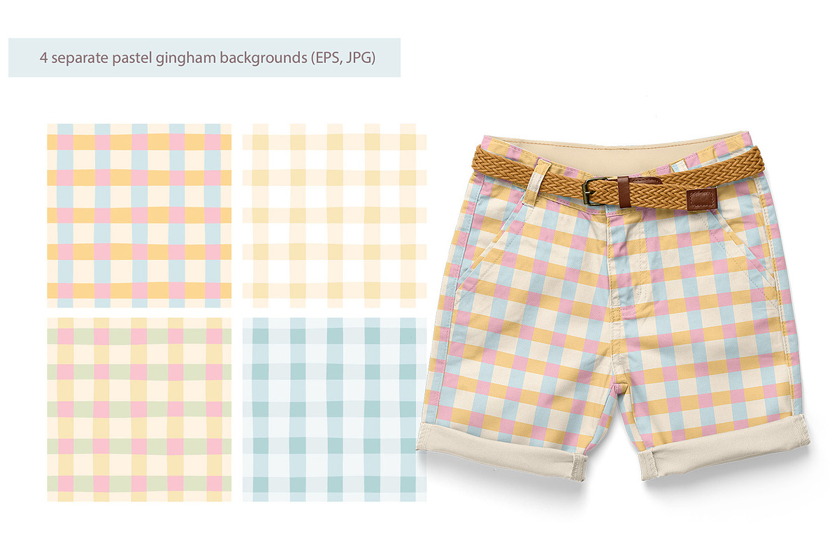 Blooming Fruits Gingham Patterns, a Pattern Graphic by Svitlana Kharchuk (Photo 3 of 8)