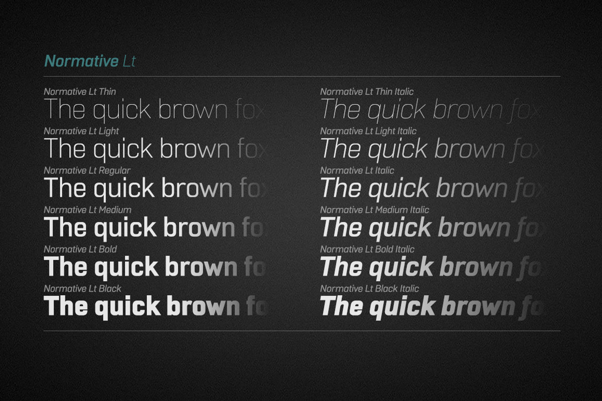 Normative Lt - 12 fonts preview 2