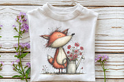 Whimsical Spring Fox Clipart, an Illustration by OK Design (Thumbnail 4 of 6)