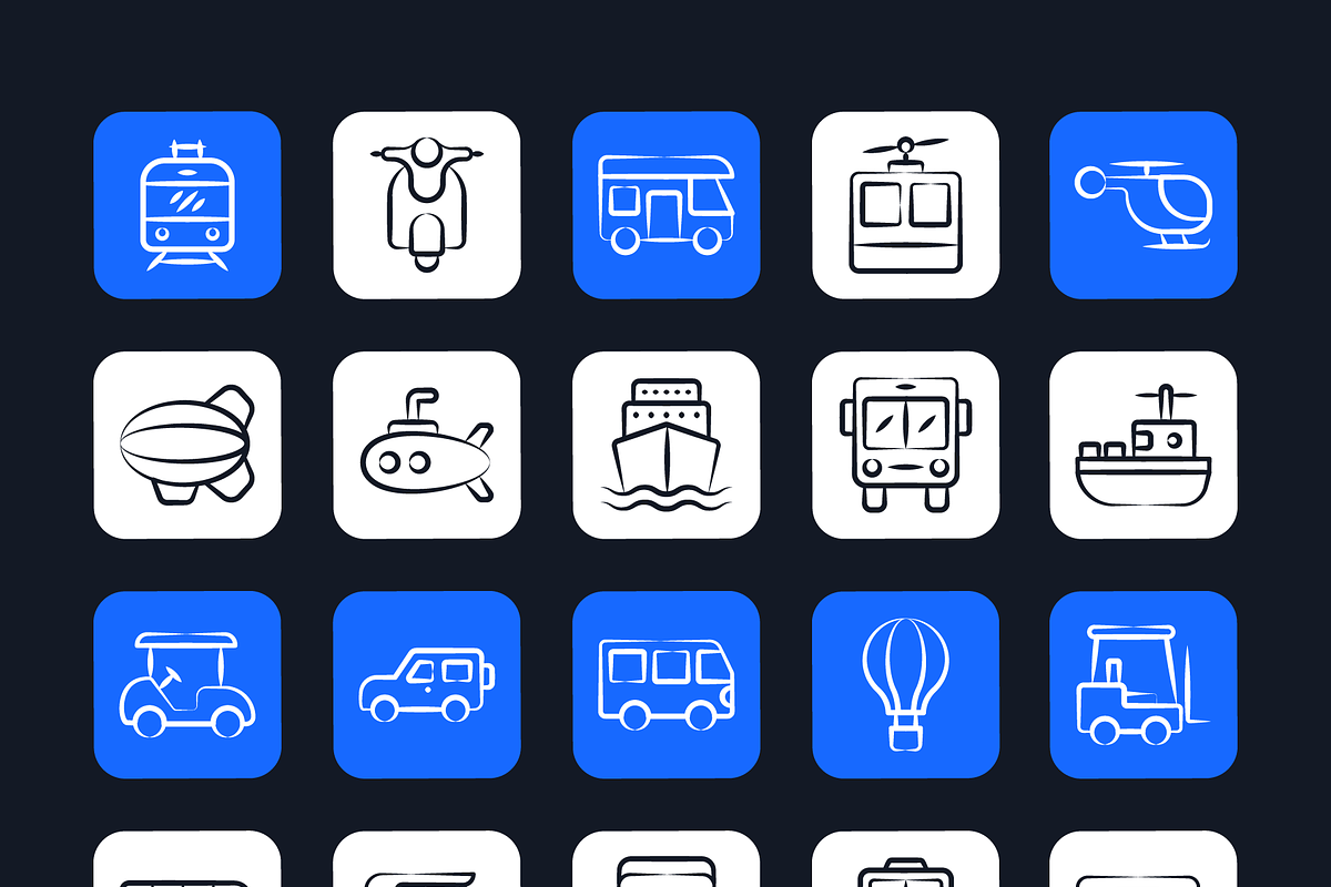 Transportation Doodle Icon Set, a Duotone Icon by Brickclay (Photo 7 of 7)