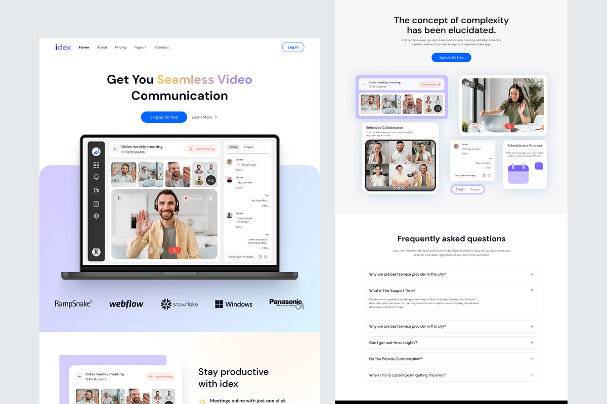 Video Call Platform SaaS Landing pag, an UI Kit Template by UiDex (Photo 2 of 4)