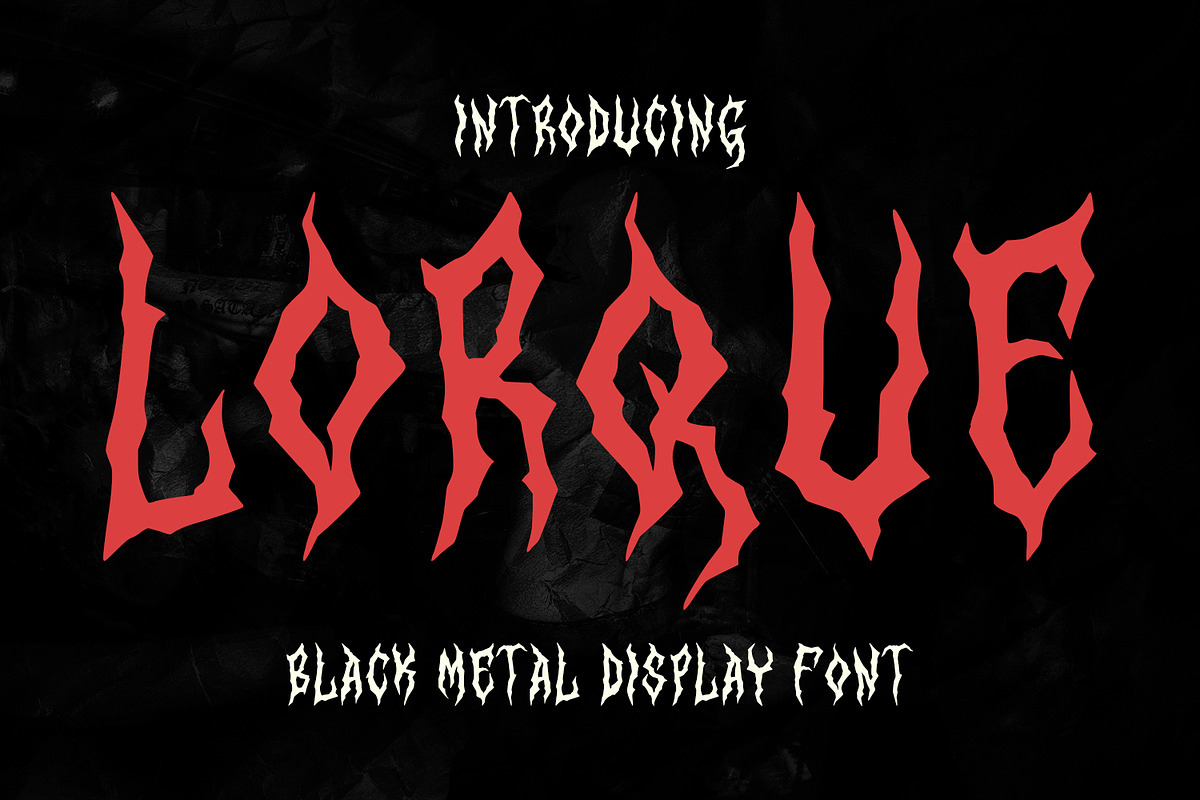 Lorque Black Metal Display Font, a Blackletter Font by Maulana Creative (Photo 1 of 7)