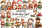 Christmas Boys Clipart, an Illustration by DreamArtGraphic (Thumbnail 1 of 6)