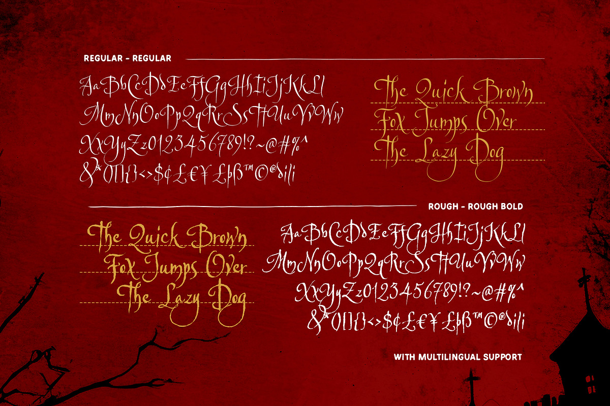 Gothic Saturday - Creepy Script Font, a Script Font by Sarid Ezra (Photo 9 of 9)