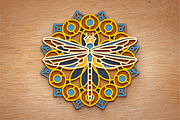 Dragonfly 3D Mandala - Laser cut, an Object Graphic by Arshad Ali (Thumbnail 4 of 8)