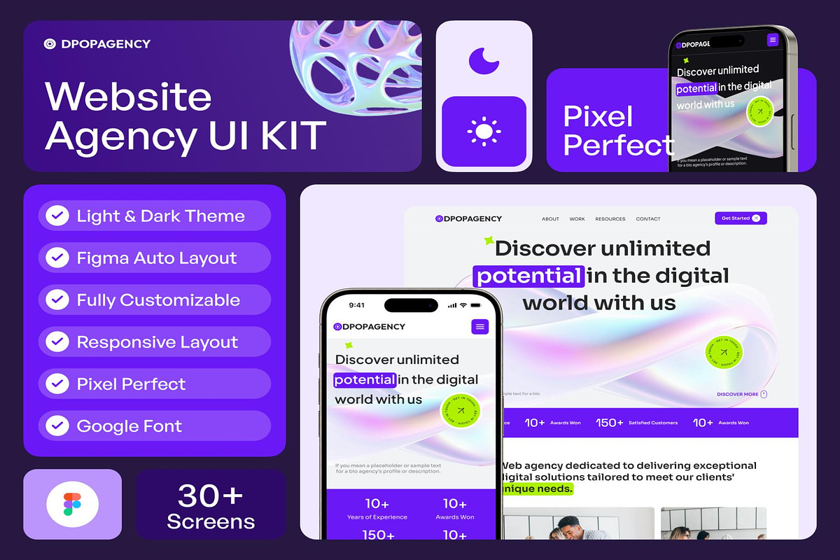 Dpopagency - Website Agency UI KIT, an UI Kit Template by Lumina_ui_ux202 (Photo 1 of 7)
