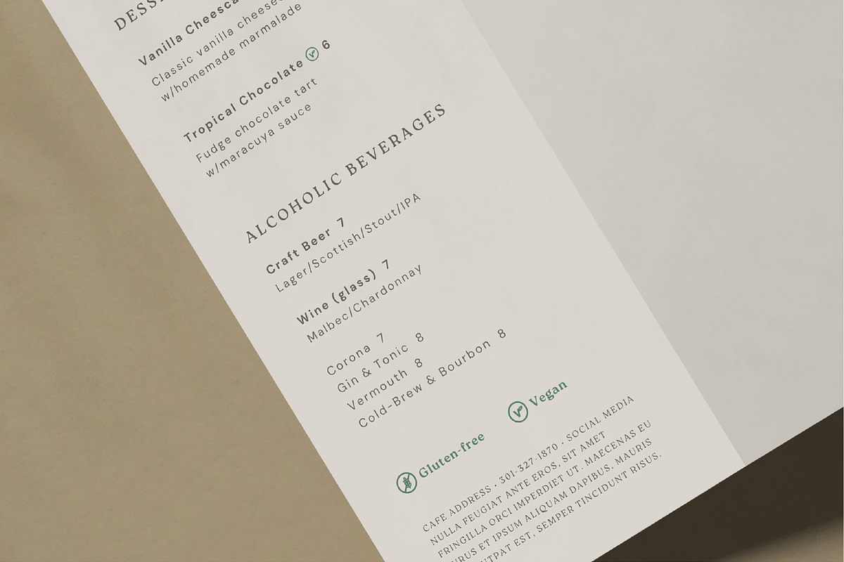 Minimalist Trifold Menu Template, a Stationery Template by Paraná Studio (Photo 3 of 7)