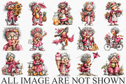 Summer Funny Grandma Clipart PNG, a Seasonal Illustration by Canvas Craft (Thumbnail 4 of 6)