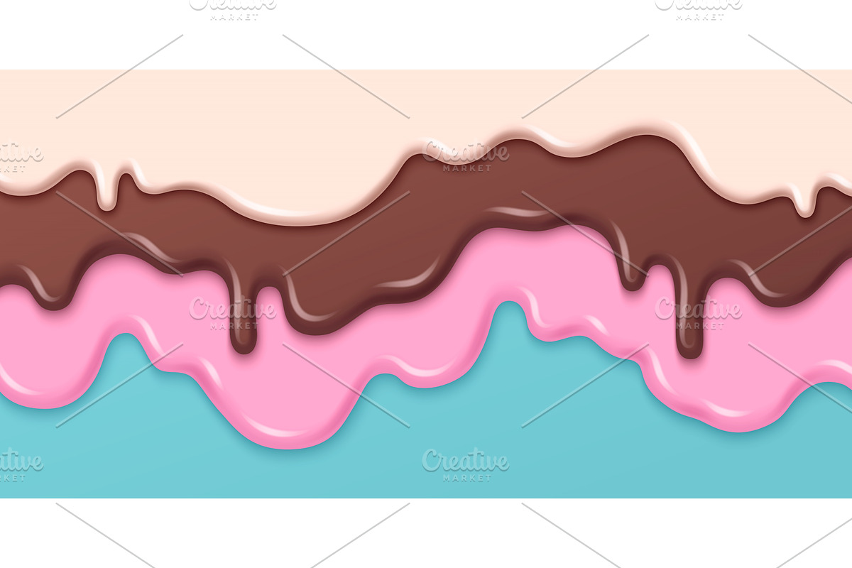 Melted ice cream drips, a Food Illustration by art PVP - market