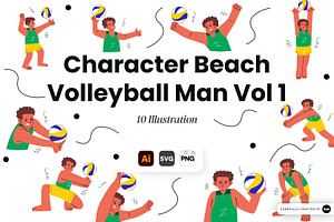 Character Beach Volleyball Man Vol.1, a Sport Illustration by SLAB! Design