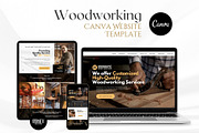 Woodworking Canva Website Template, a Landing Page Template by Kromatic Design Studio (Thumbnail 1 of 8)