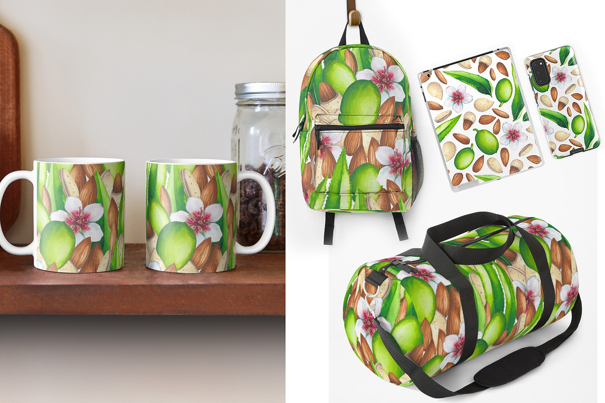 Watercolor almond milk, a Food Illustration by Ekaterina Glazkova (Photo 10 of 11)