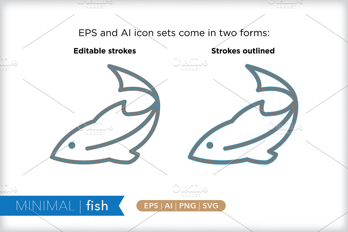 Minimal fish icons, an Outline Icon by Picture Window (Photo 3 of 5)