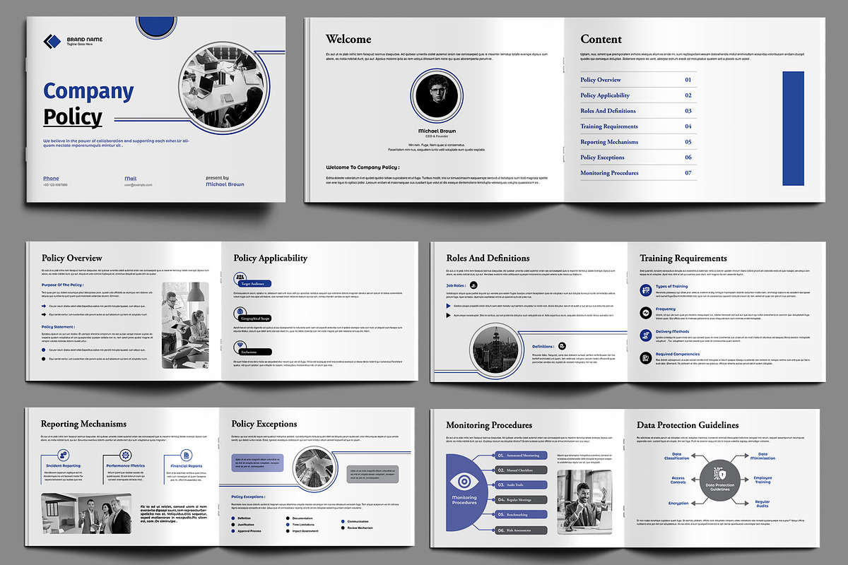 Company Policy Brochure Landscape, a Brochure Template by MightyDesign (Photo 1 of 6)