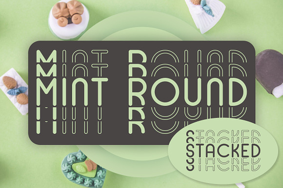 Mint Round - Stacked - Mirrored Font preview 5