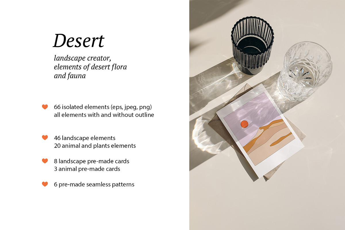 Desert Landscape and Clip Art, a Seasonal Illustration by Sweet Corner (Photo 2 of 13)