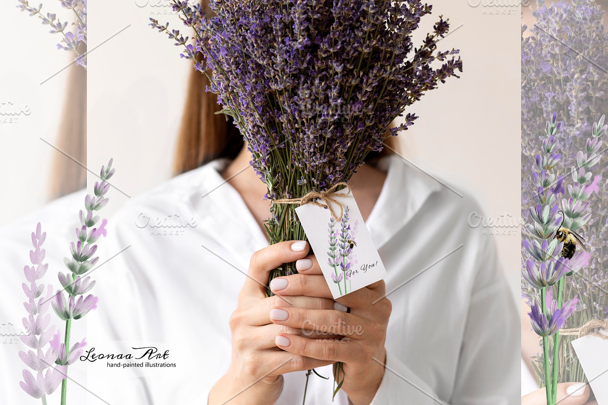 Lavender Clipart Set, a Seasonal Illustration by Leonaa art (Photo 5 of 8)