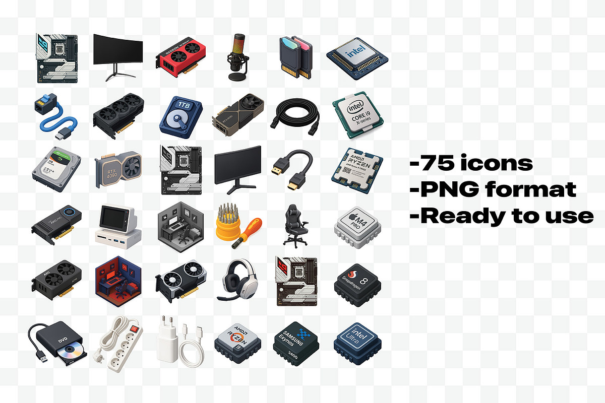 Computer 3D Icons set PREMIUM, an Icon by Iwanistic (Photo 3 of 6)