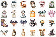 Sepia Coquette Halloween Clipart, an Illustration by DreamPrint404 (Thumbnail 2 of 5)